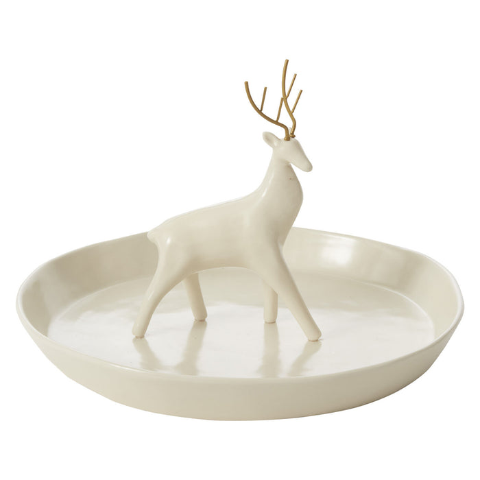 Norse Deer Platter, White, 13.75"