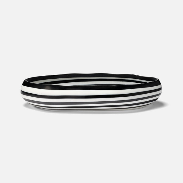 Rucchin Oval Bowl, 24", Black/White Stripe