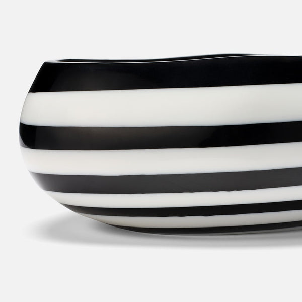 Rucchin Oval Bowl, 24", Black/White Stripe