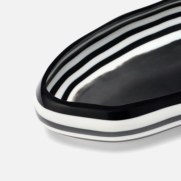Rucchin Oval Bowl, 24", Black/White Stripe