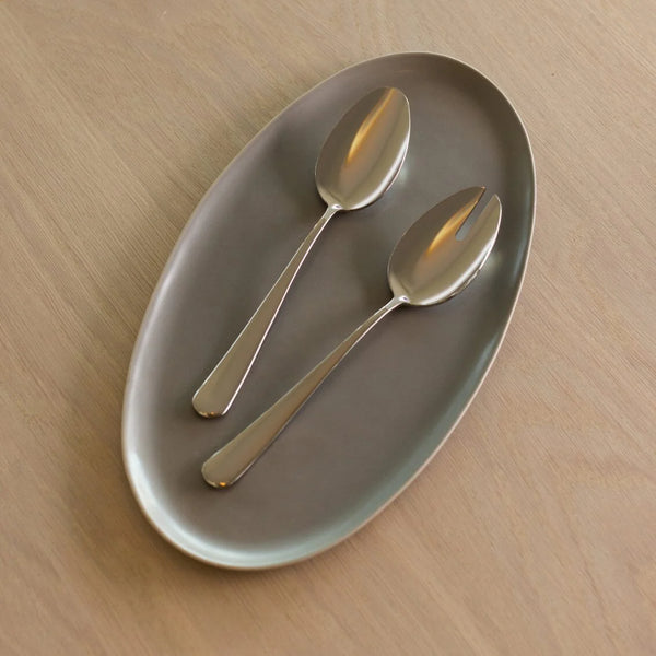 Grey Oval Serving Platter