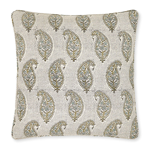 Paisley Moss Celadon Linen Cushion 20" x 20"