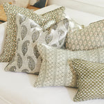 Paisley Moss Celadon Linen Cushion 20" x 20"