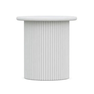 Palma Side Table, White, 19.5" dia. x 20"H