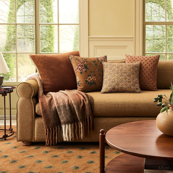 Solid Bordered Pillow Cover - Golden Oak, 24" x 24"
