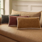 Solid Bordered Lumbar Pillow Cover - Dark Olive, 12" x 21"