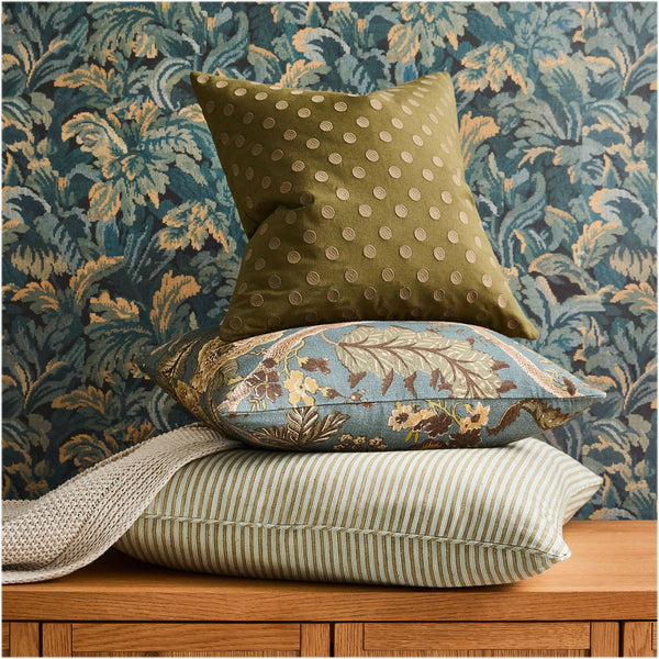 Mini Stripe Pillow Cover - Olive, 24" x 24"