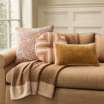 Solid Bordered Lumbar Pillow Cover - Golden Oak, 12" x 21"