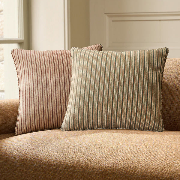 Twill Stripe Pillow Cover - Vetiver Green, 20" x 20"