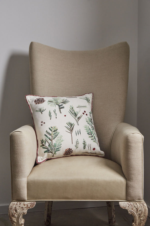 Botanical Pine Pillow, 18" x 18"