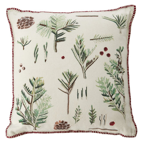 Botanical Pine Pillow, 18" x 18"