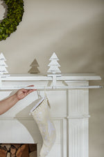 Pine Tree Stocking Holder, White, 45.25"