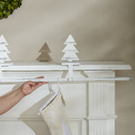 Pine Tree Stocking Holder, White, 45.25"