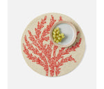 Alana Red Coral Round Placemat S/4, 15"Dia