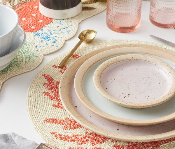 Alana Red Coral Round Placemat S/4, 15"Dia