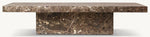 Roman Rectangular Coffee Table, Brown Emperador Marble, 72"W x 36"D x 15"H