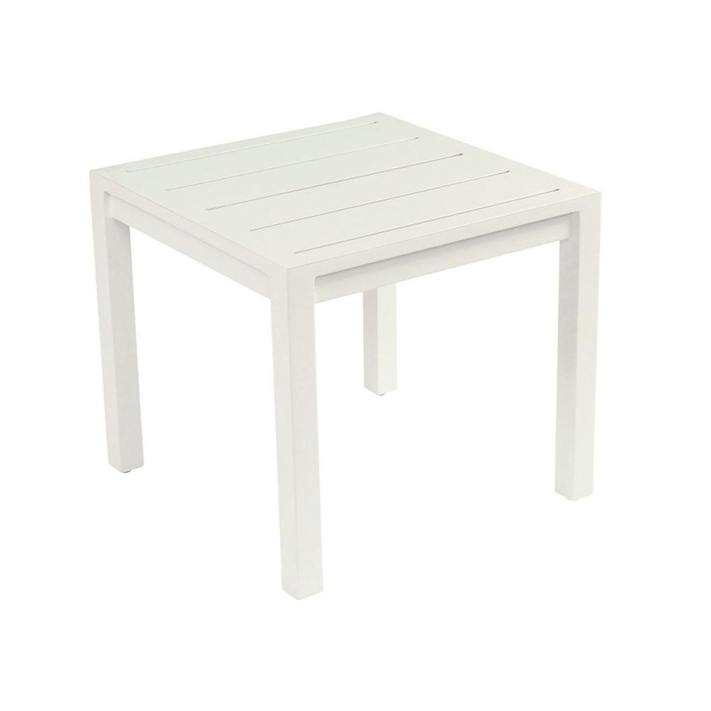 Catherine 20" x 20" Side Table, White Aluminium