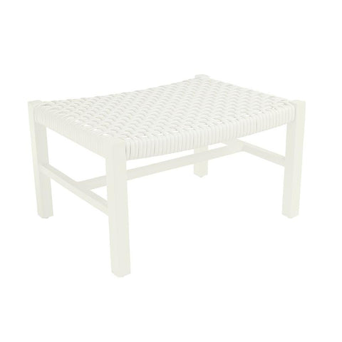 Catherine Club Ottoman, White Aluminium/Ivory