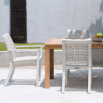 Catherine Dining Side Chair, White Aluminium/Ivory