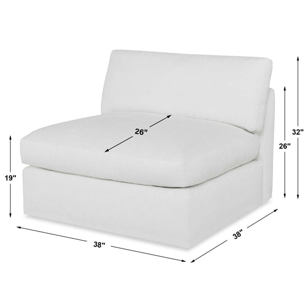 Slope Wedge Sofa, Alabaster Chenille, 150" x 74"