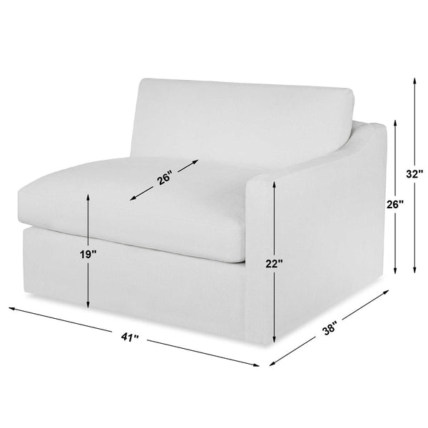 Slope Wedge Sofa, Alabaster Chenille, 150" x 74"