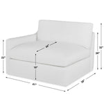 Slope Wedge Sofa, Alabaster Chenille, 150" x 74"