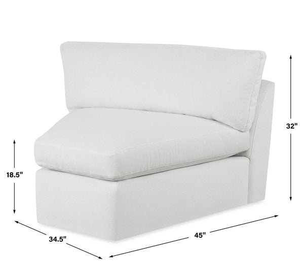 Slope Wedge Sofa, Alabaster Chenille, 150" x 74"