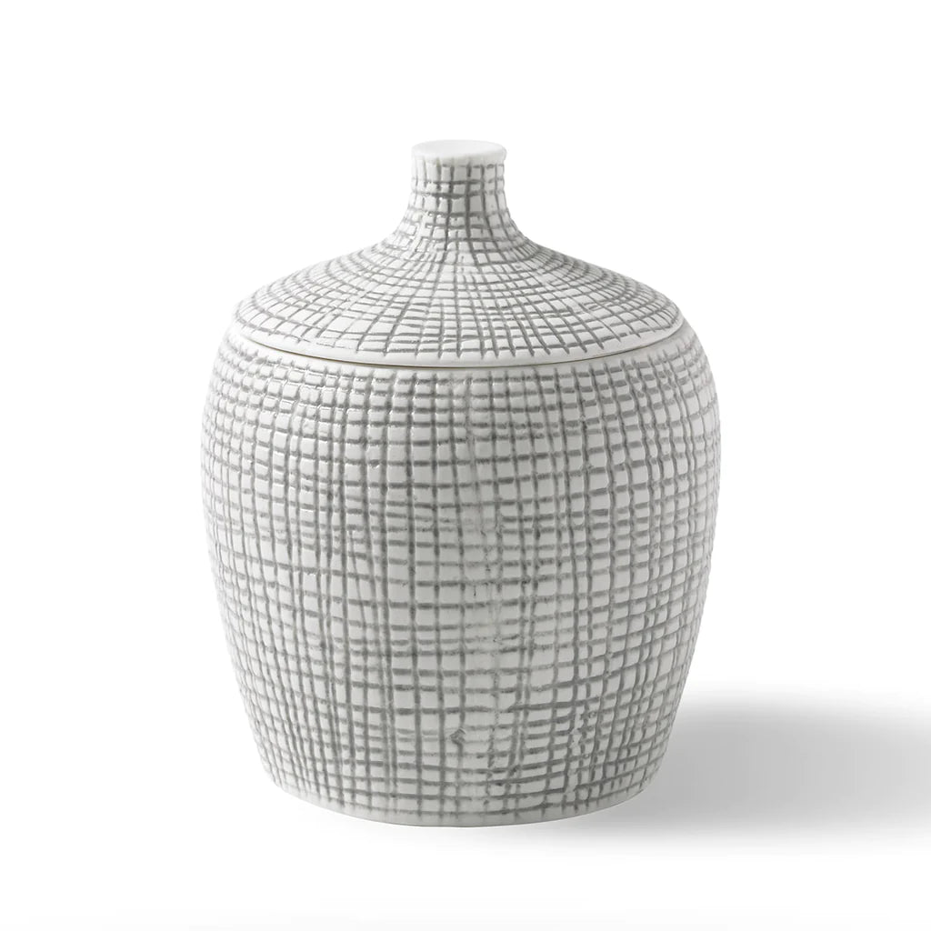 Raffia Cotton Jar, Porcelain / Unique