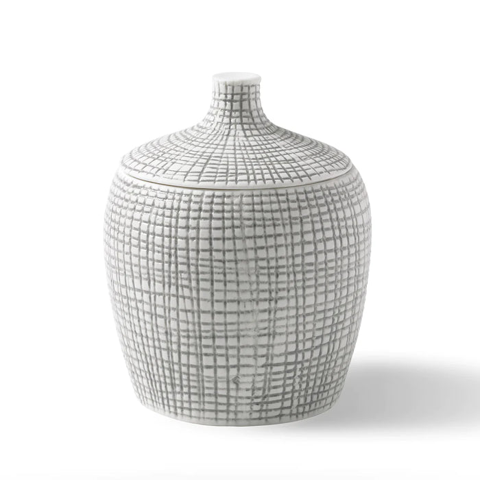 Raffia Cotton Jar, Porcelain / Unique