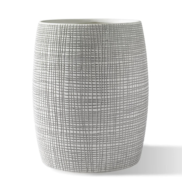Raffia Waste Basket, Porcelain / Unique