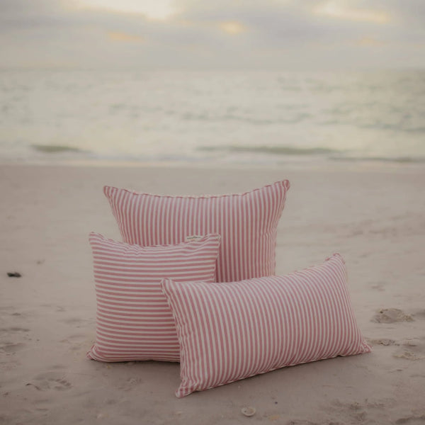 The Rectangle Throw Pillow - Lauren's Pink Stripe, 15" x 27.5"