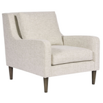Josie Jack Linen Fabric Chair, with Flaxen Stone Finish Tapered Leg
