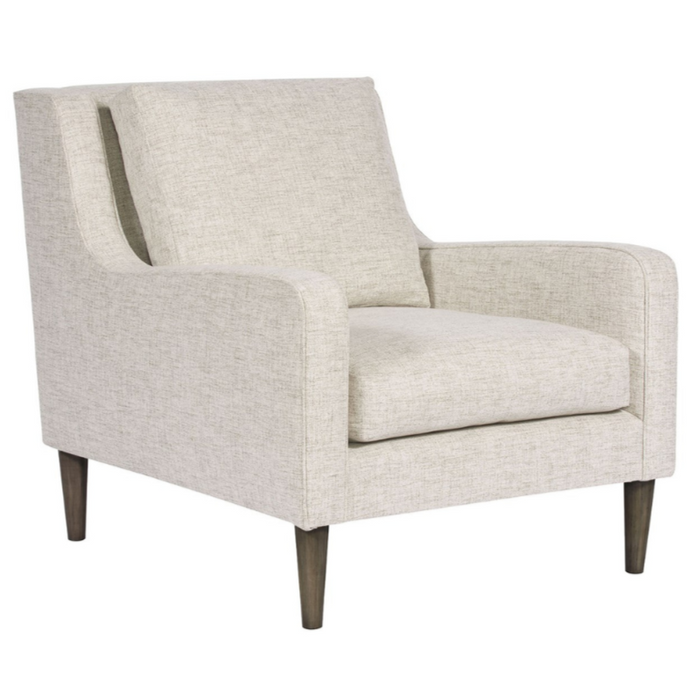 Josie Jack Linen Fabric Chair, with Flaxen Stone Finish Tapered Leg