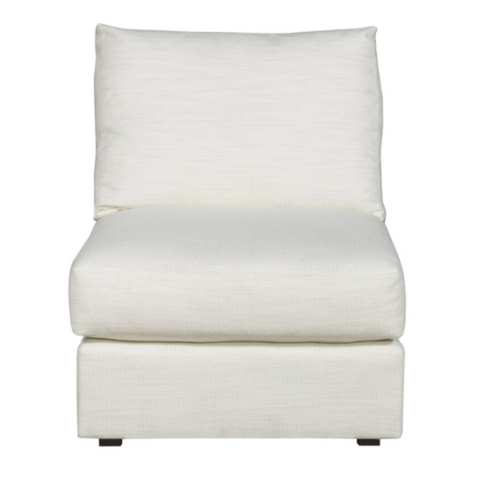 Lucca Sectional Armless Chair, Kipri Snow Performance Fabric, 29.5"