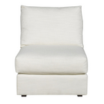 Lucca Sectional Armless Chair, Kipri Snow Performance Fabric, 29.5"
