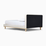 Romi Upholstered Twin Bed, Cerused White on Oak Twill Sand