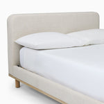 Romi Upholstered Twin Bed, Cerused White on Oak Twill Sand