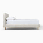 Romi Upholstered Twin Bed, Cerused White on Oak Twill Sand