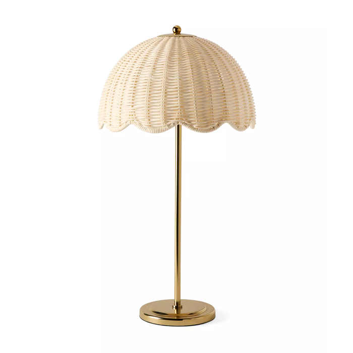 Arden Table Lamp - Brass/Rattan, 22.75"H