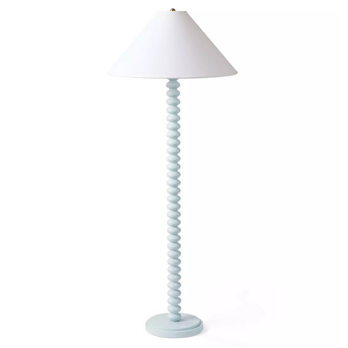 Piccolo Floor Lamp - Sky Base/White Linen Shade, 60"H
