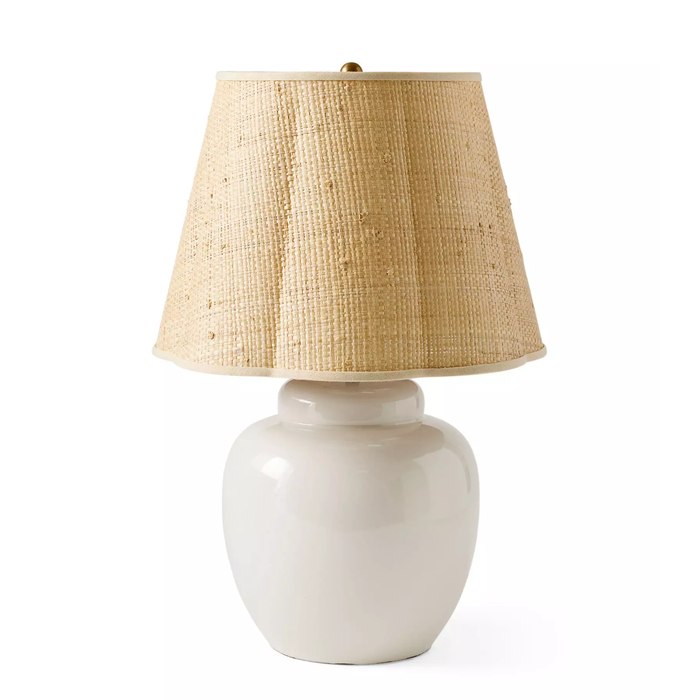 Fisher Table Lamp - Small/Raffia Fluted Shade