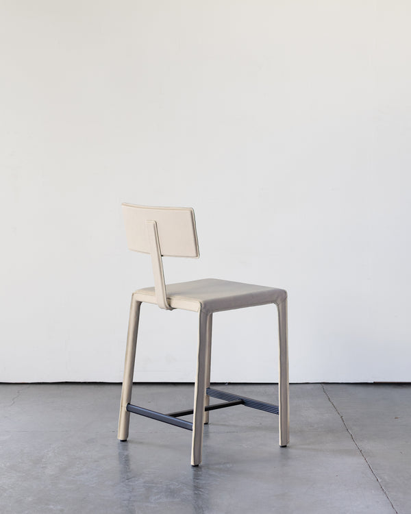 Cato Top Grain Leather Counter Stool, Sand