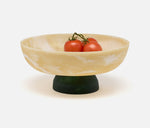Benno Fruit Bowl - Ivory/Hunter Green, 13"Dia