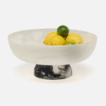 Benno Fruit Bowl - White/Black Swirled, 13"Dia