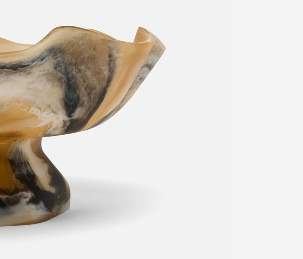 Cara Fruit Bowl - Black/Tan Swirled, 14"Dia