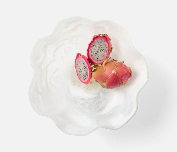 Cara Fruit Bowl - White Swirled, 14"Dia