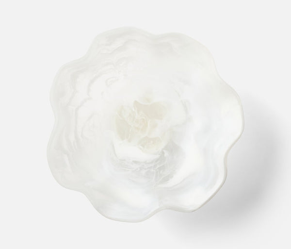 Cara Fruit Bowl - White Swirled, 14"Dia