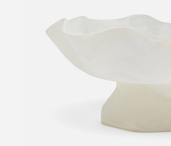 Cara Fruit Bowl - White Swirled, 14"Dia