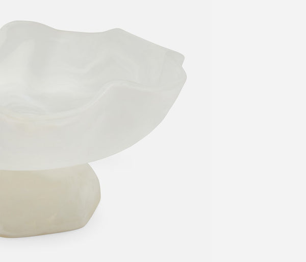 Cara Fruit Bowl - White Swirled, 14"Dia