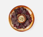 Hugo Amber Swirled Chip And Dip Bowl